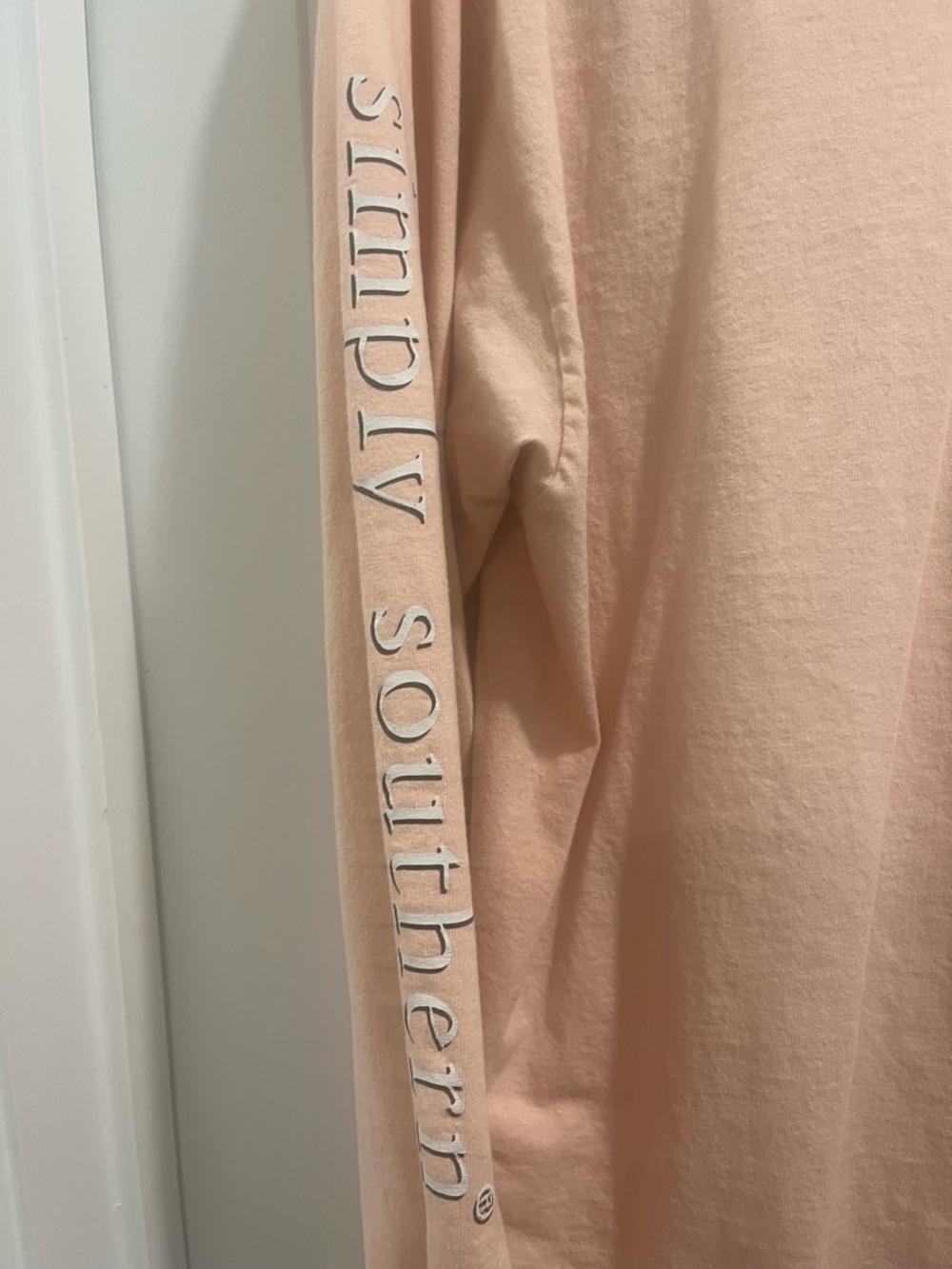 Simply Southern Long Sleeve Tee - Light Peach Size XXL - Picture 3 of 7